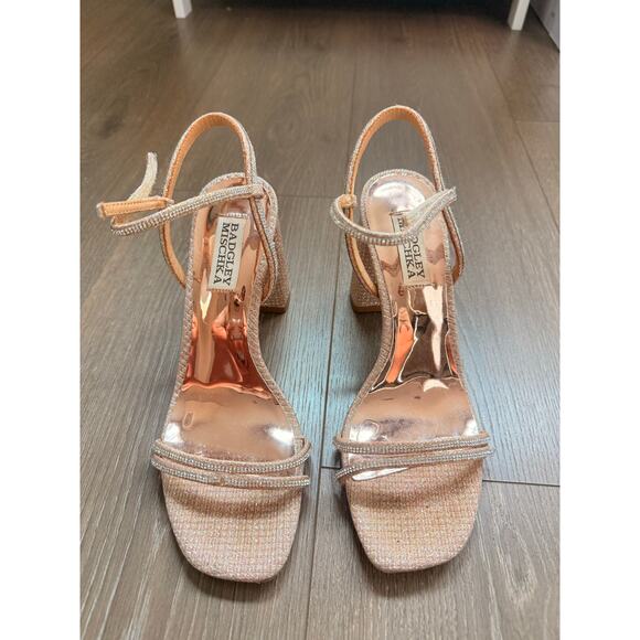 Badgley Mischka Ultima Block Heels Soiree Date Night Bridal Wedding‎ US 6.5 - Picture 3 of 7